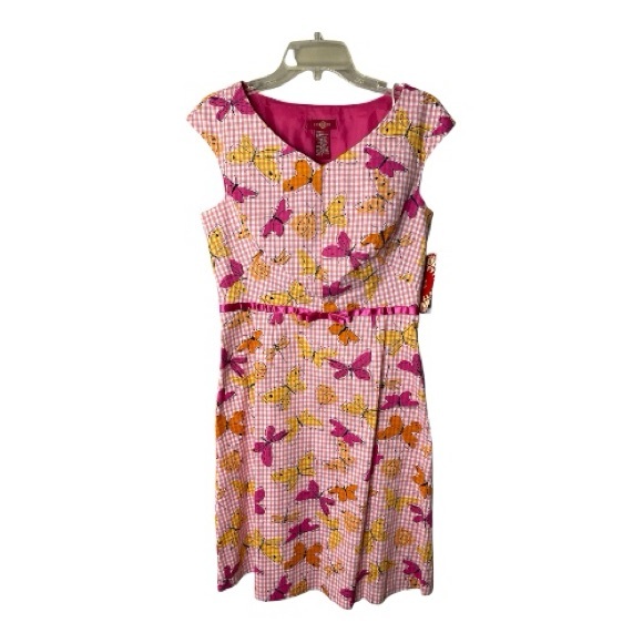 Signature by Sangria Dresses & Skirts - Sangria Pink and Orange Dress with Butterfly Print Sz 8
NWT